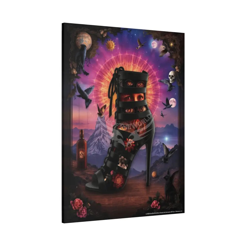 Surreal Magic Stiletto Dimensional Canvas Art — 3D Portal Shoe Lover’s Wall Decor Canvas