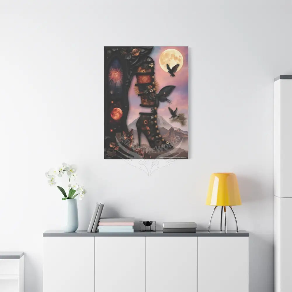 Surreal Magic Stiletto Dimensional Canvas Art — 3D Portal Shoe Lover’s Wall Decor Canvas