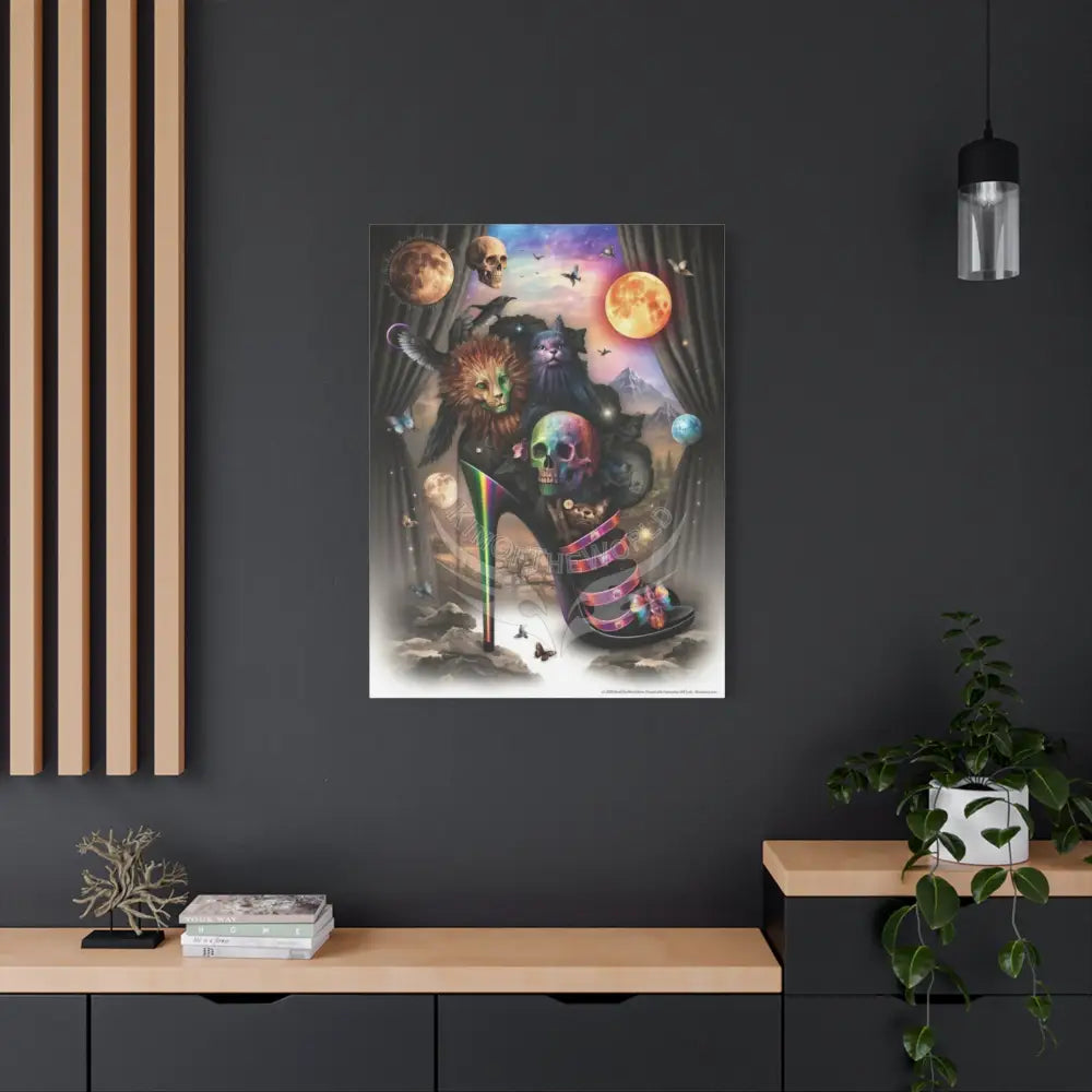 Surreal Magic Stiletto Dimensional Canvas Art — 3D Portal Shoe Lover’s Wall Decor Canvas