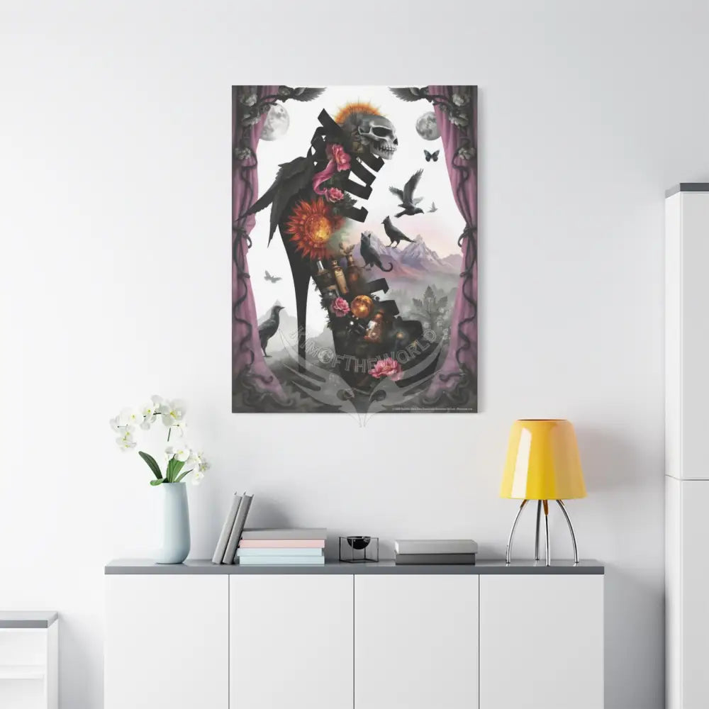 Surreal Magic Stiletto Dimensional Canvas Art — 3D Portal Shoe Lover’s Wall Decor Canvas