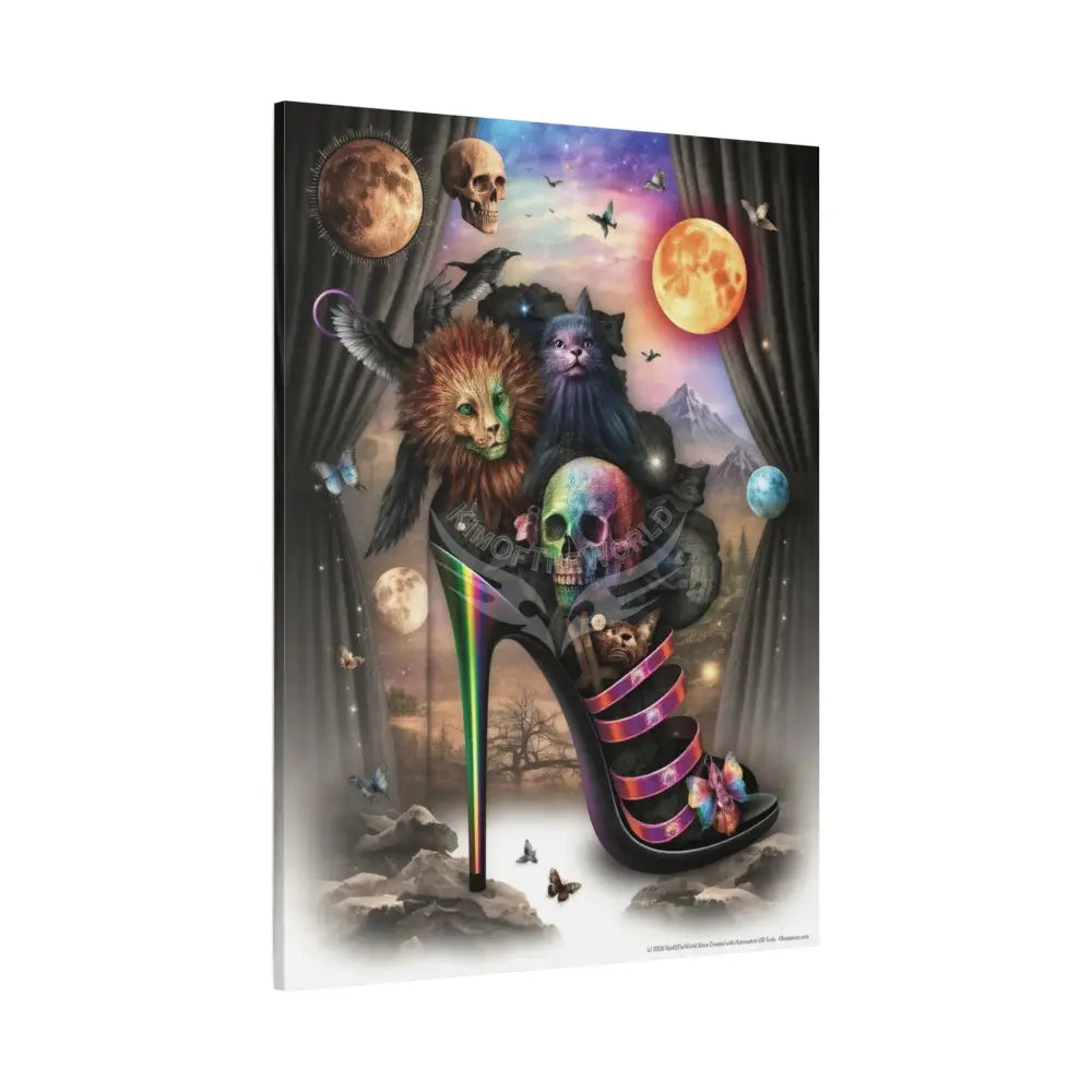 Surreal Magic Stiletto Dimensional Canvas Art — 3D Portal Shoe Lover’s Wall Decor Canvas