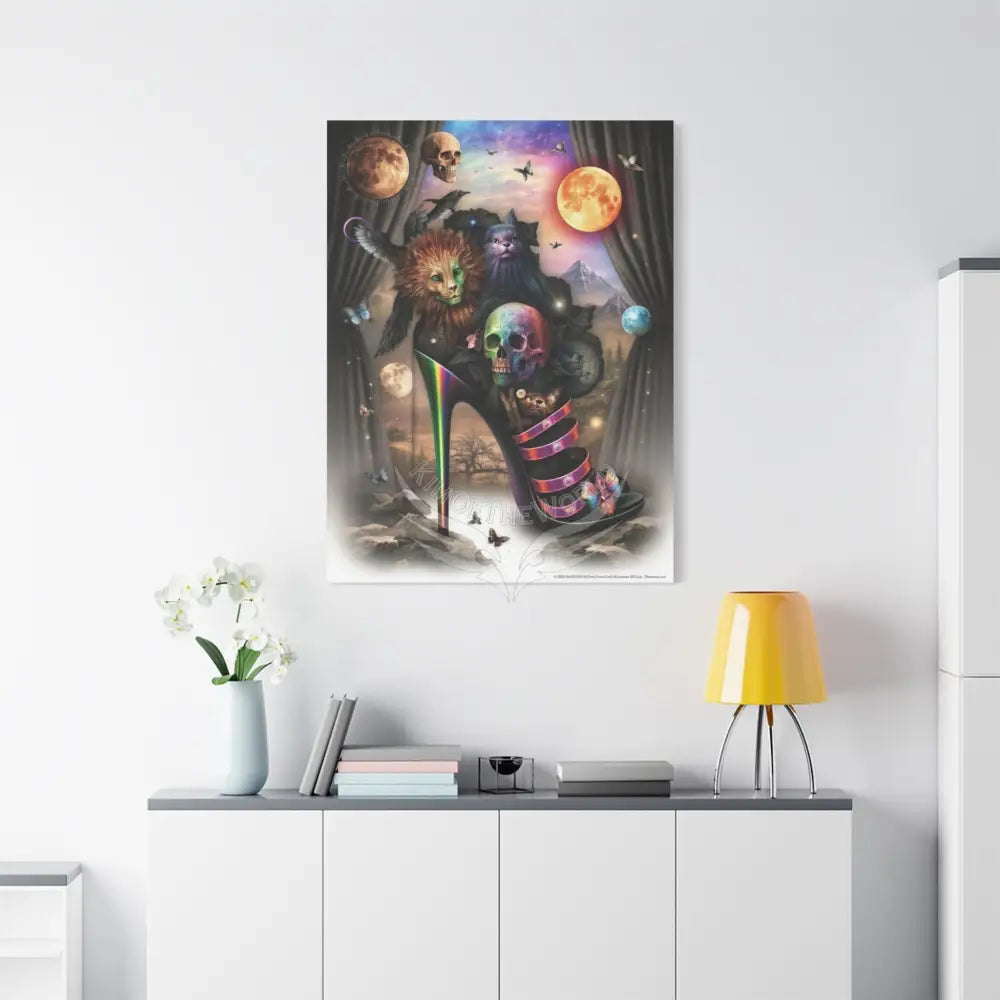 Surreal Magic Stiletto Dimensional Canvas Art — 3D Portal Shoe Lover’s Wall Decor Canvas