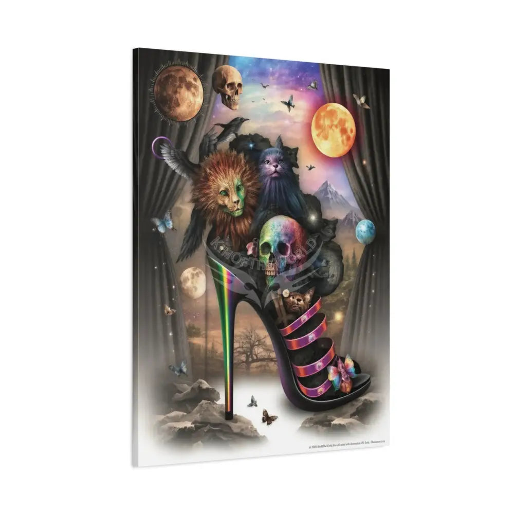Surreal Magic Stiletto Dimensional Canvas Art — 3D Portal Shoe Lover’s Wall Decor Canvas