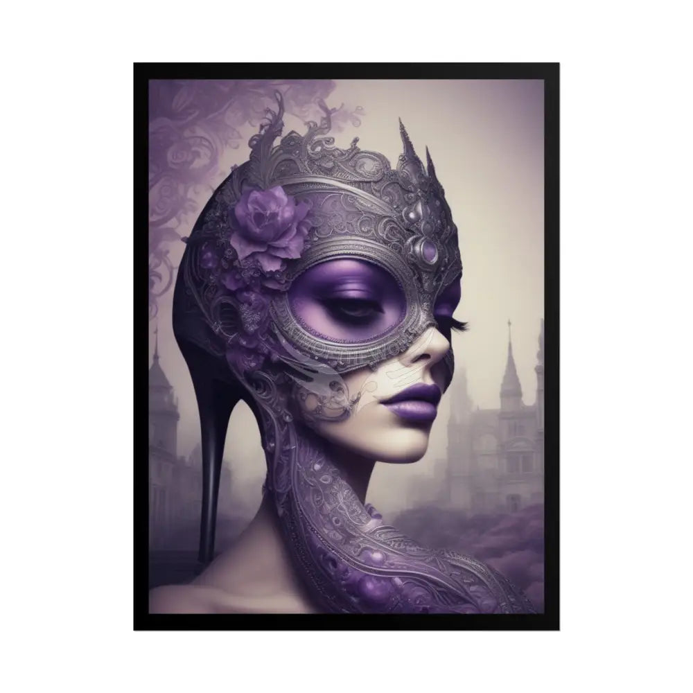 Surreal Purple Stiletto Lady Poster — Funky Weird Rolled Art Print 18″ x 24″ (Vertical) / Matte Poster