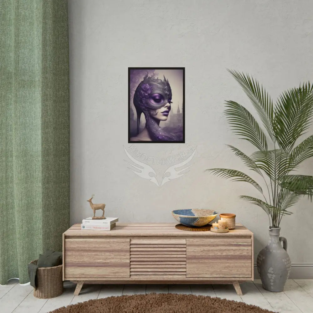 Surreal Purple Stiletto Lady Poster — Funky Weird Rolled Art Print Poster