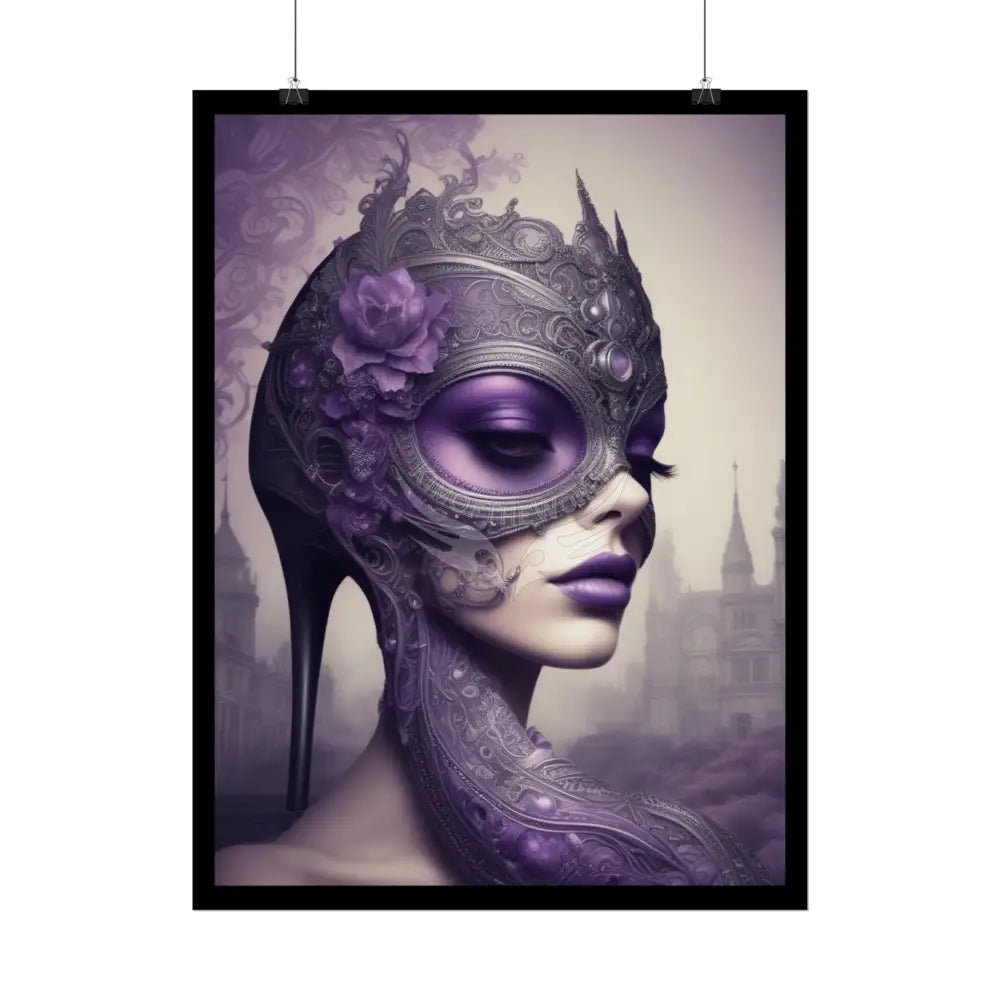 Surreal Purple Stiletto Lady Poster — Funky Weird Rolled Art Print Poster