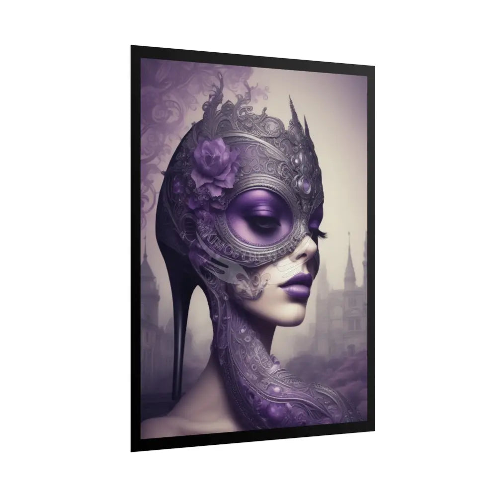 Surreal Purple Stiletto Lady Poster — Funky Weird Rolled Art Print Poster