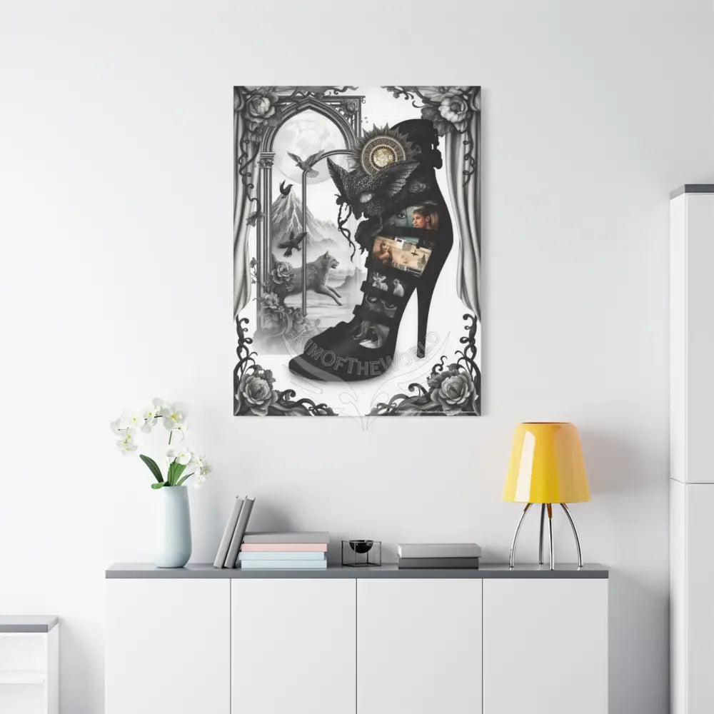 Surreal Stiletto Dimensional Canvas Art — 3D Portal Shoe Lover’s Wall Decor Canvas
