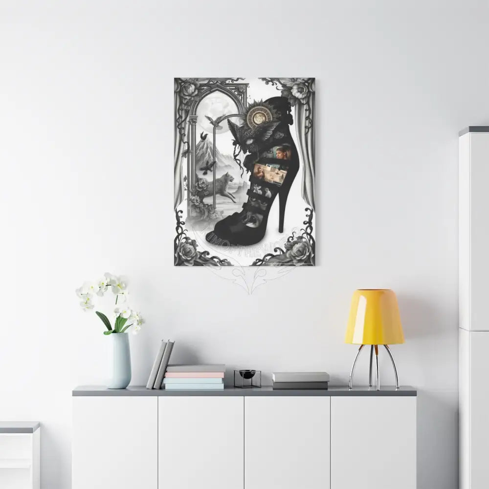 Surreal Stiletto Dimensional Canvas Art — 3D Portal Shoe Lover’s Wall Decor Canvas