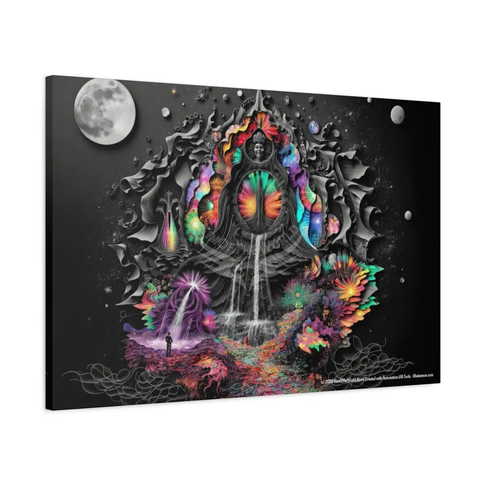 Surreal Unique Strange 3D MultiVerse Black Matte Spectrum Canvas Print 36″ x 24″ (Horizontal) / 1.25’’ Canvas