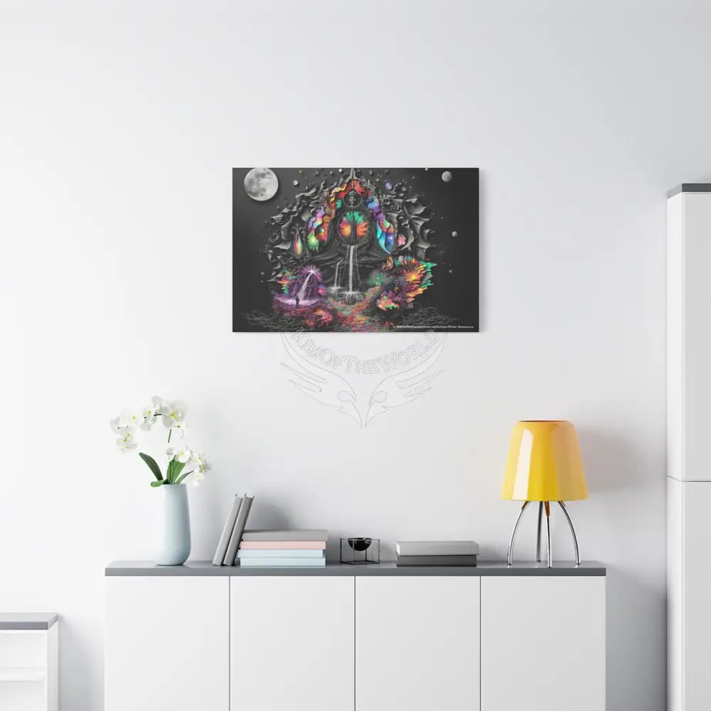 Surreal Unique Strange 3D MultiVerse Black Matte Spectrum Canvas Print 36″ x 24″ (Horizontal) / 1.25’’ Canvas