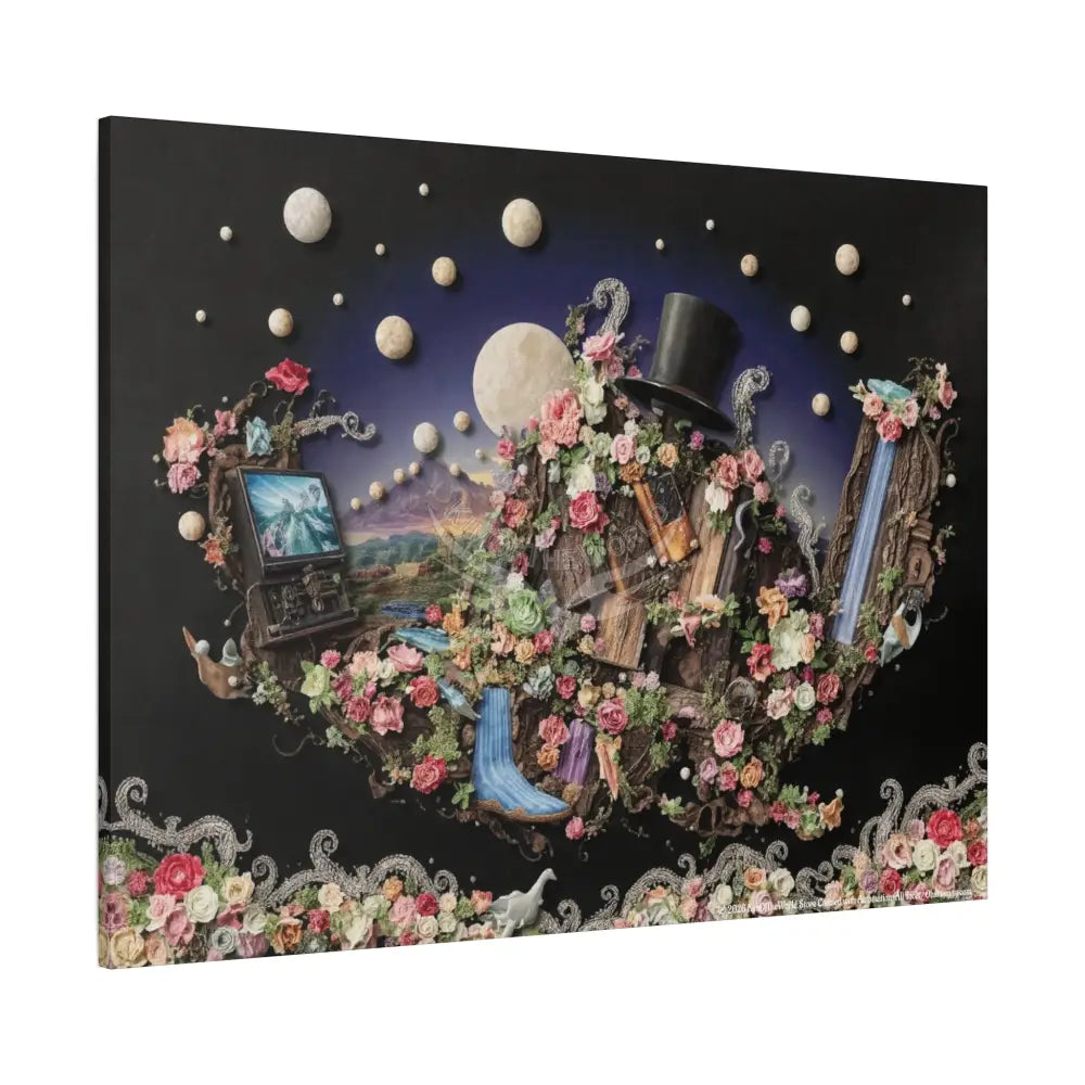 Surreal Unique Strange 3D MultiVerse Black Matte Spectrum Canvas Print Canvas