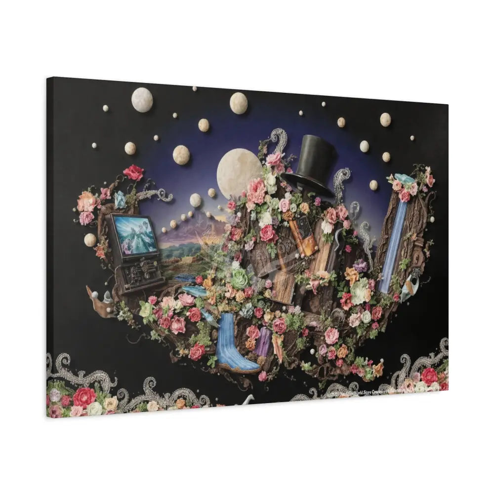 Surreal Unique Strange 3D MultiVerse Black Matte Spectrum Canvas Print Canvas