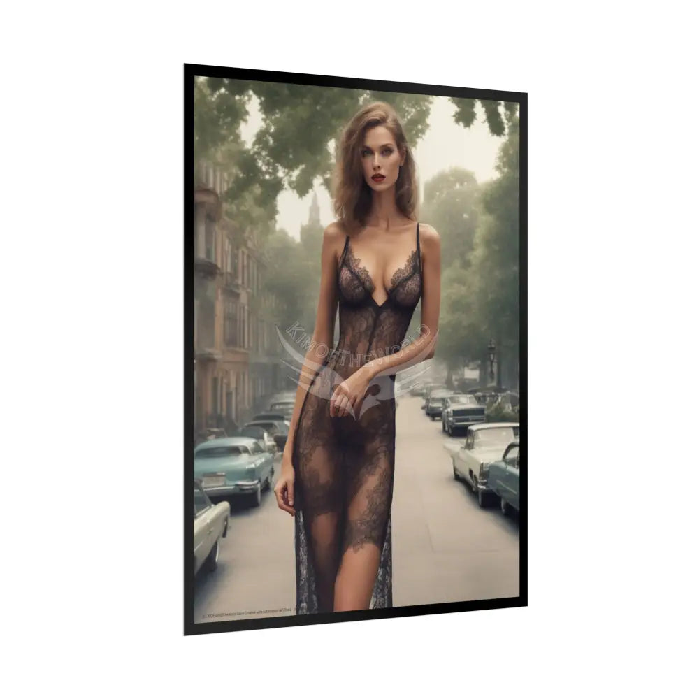 Tall Giantess Giant Woman Lady Sheer Street Fashion Girl Rolled Posters — Subtle Sexy Seductive Wall Art Poster
