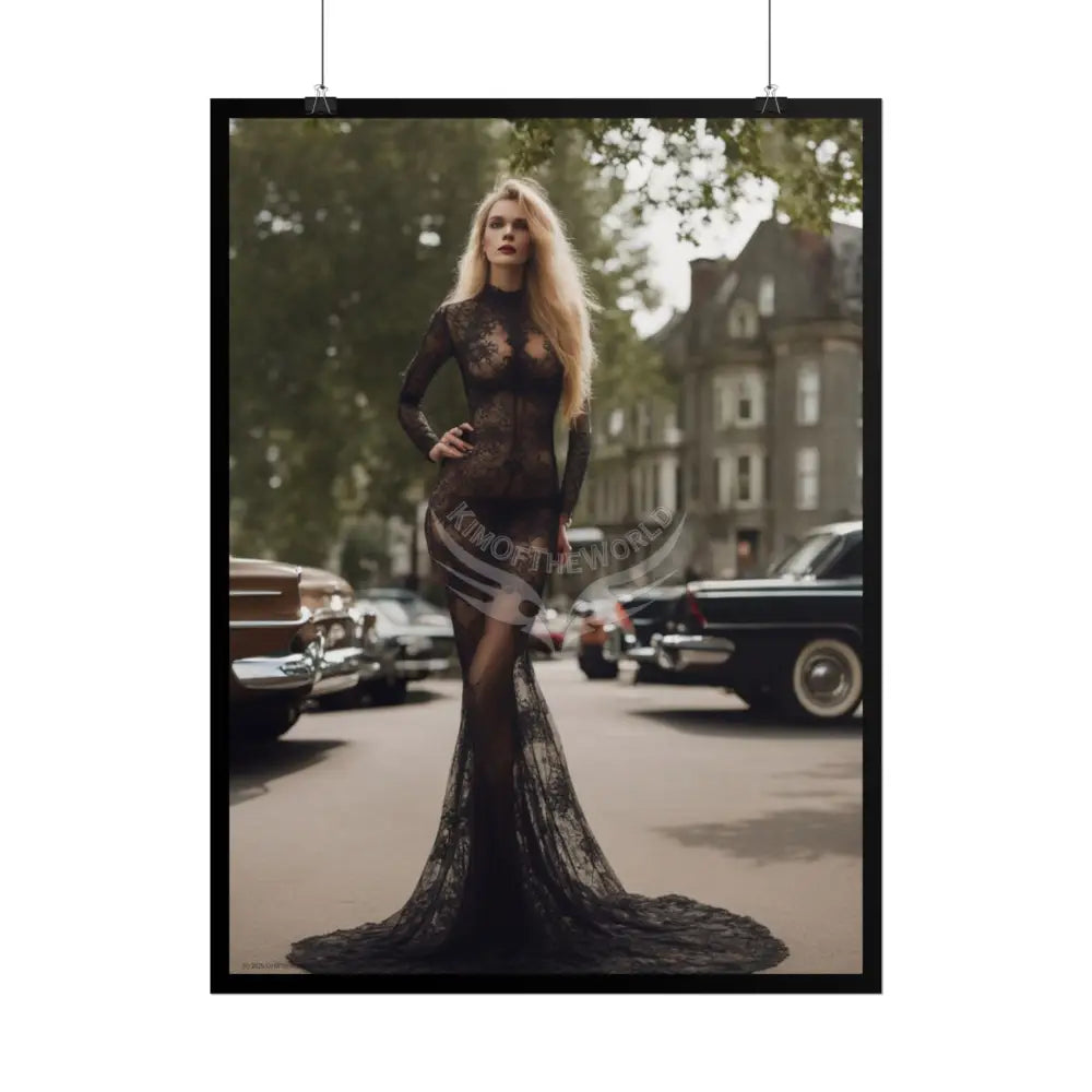 Tall Girl Giantess Sheer Street Fashion Girl Rolled Posters — Subtle Sexy Seductive Wall Art Poster