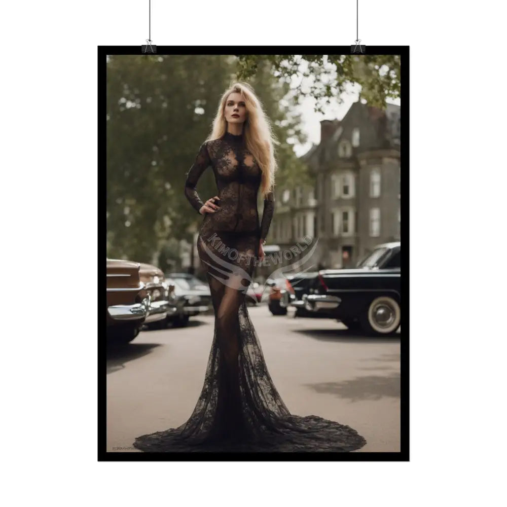Tall Girl Giantess Sheer Street Fashion Girl Rolled Posters — Subtle Sexy Seductive Wall Art Poster