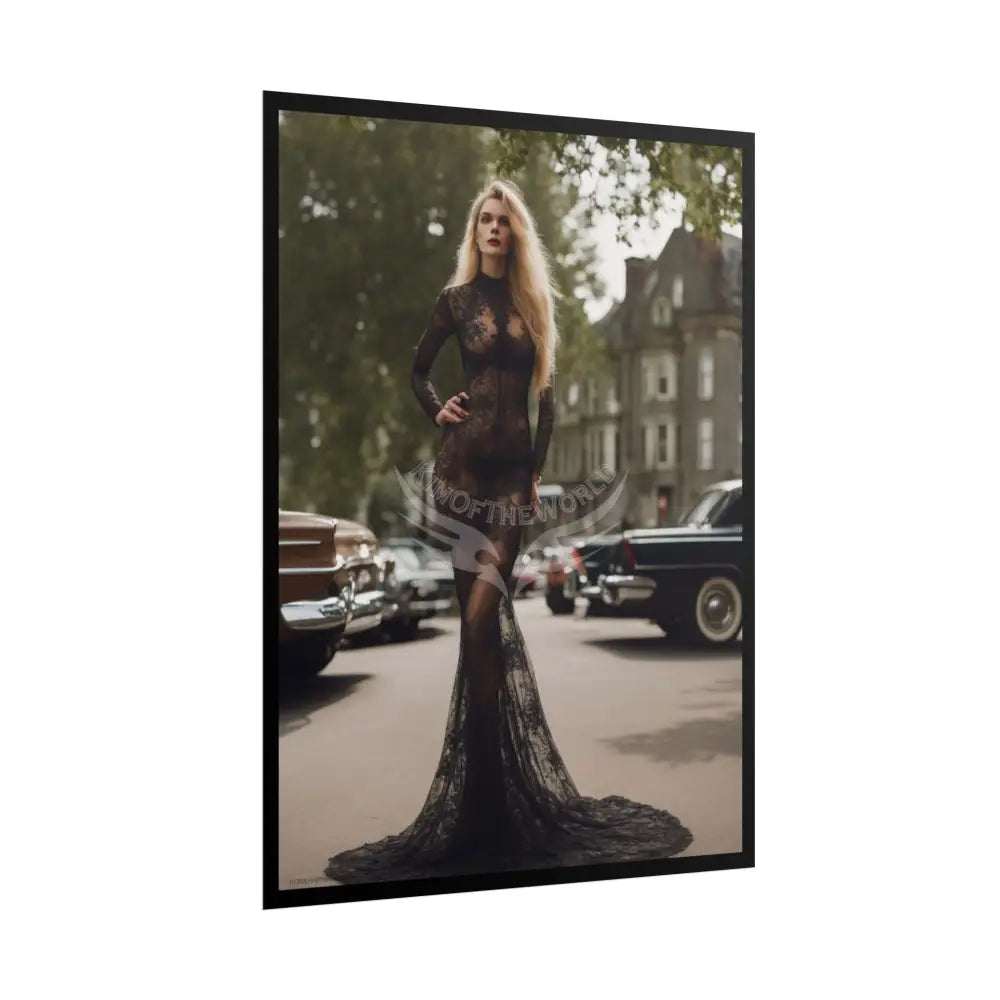 Tall Girl Giantess Sheer Street Fashion Girl Rolled Posters — Subtle Sexy Seductive Wall Art Poster