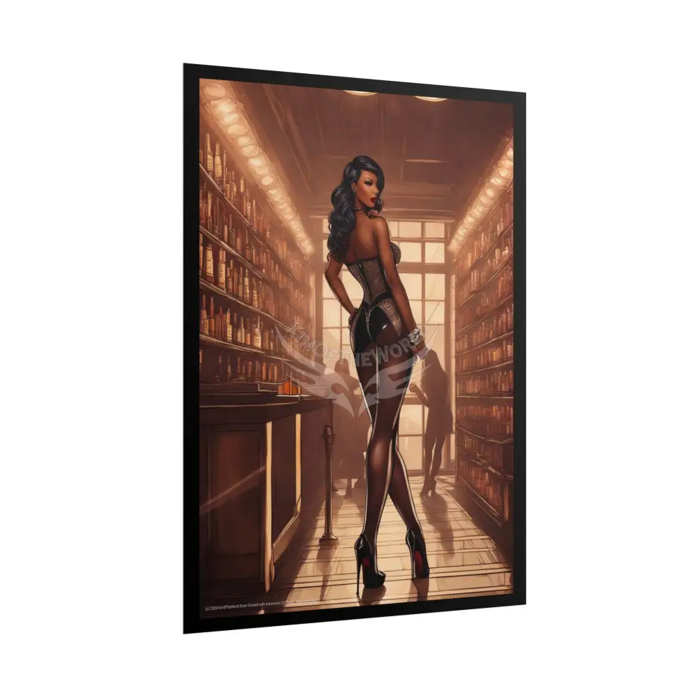 Tall Girl Sheer Street Fashion Giantess Girl Rolled Posters — Subtle Girl Wall Art Poster