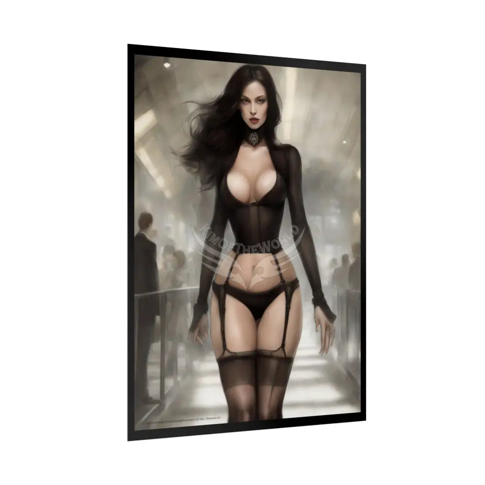 Tall Girl Sheer Street Fashion Giantess Girl Rolled Posters — Subtle Girl Wall Art Poster