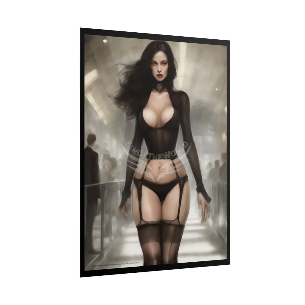 Tall Girl Sheer Street Fashion Giantess Girl Rolled Posters — Subtle Girl Wall Art Poster