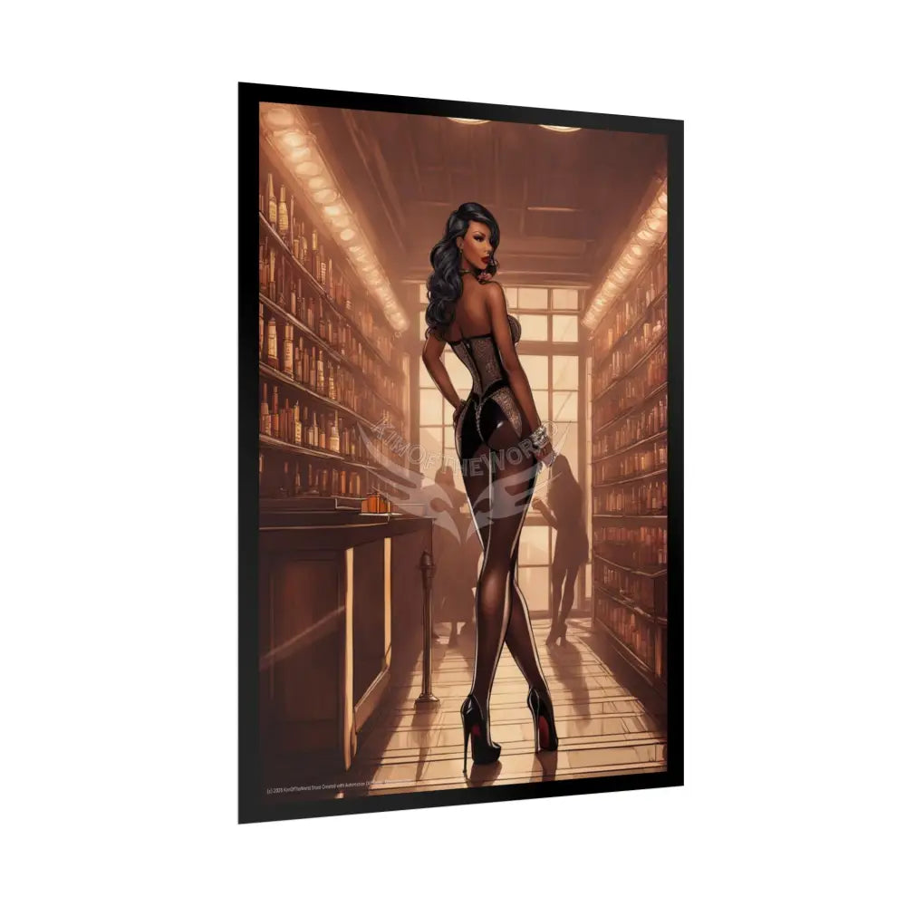 Tall Girl Sheer Street Fashion Giantess Girl Rolled Posters — Subtle Girl Wall Art Poster