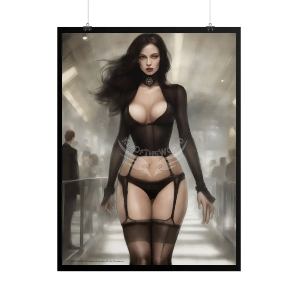 Tall Girl Sheer Street Fashion Giantess Girl Rolled Posters — Subtle Girl Wall Art Poster