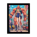 Tall Girlfriend Giant Giantess Anime Giant Lady Girl Poster — Rolled Art Print 18″ x 24″ (Vertical) / Semi Glossy Poster