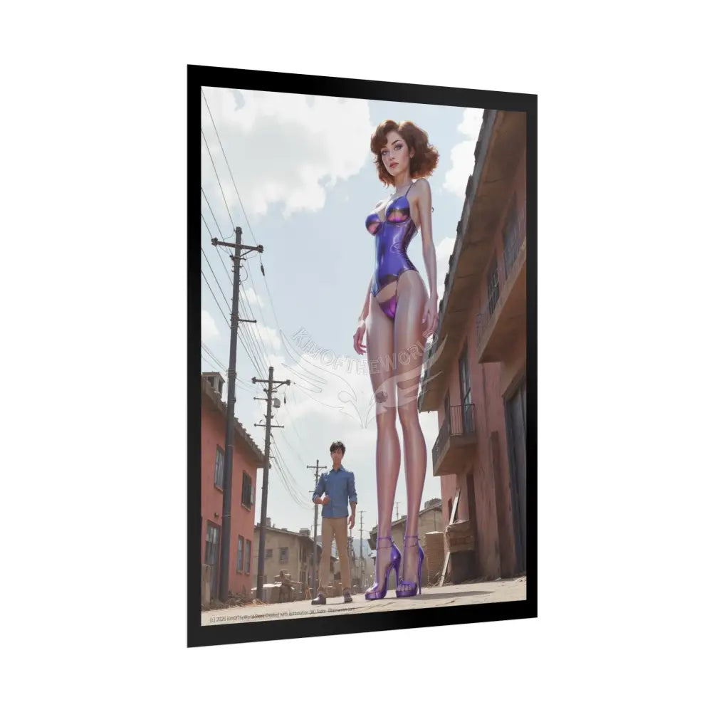 Tall Girlfriend Girl Lady Model Rolled Poster — Tall Girls Boudoir Art Poster