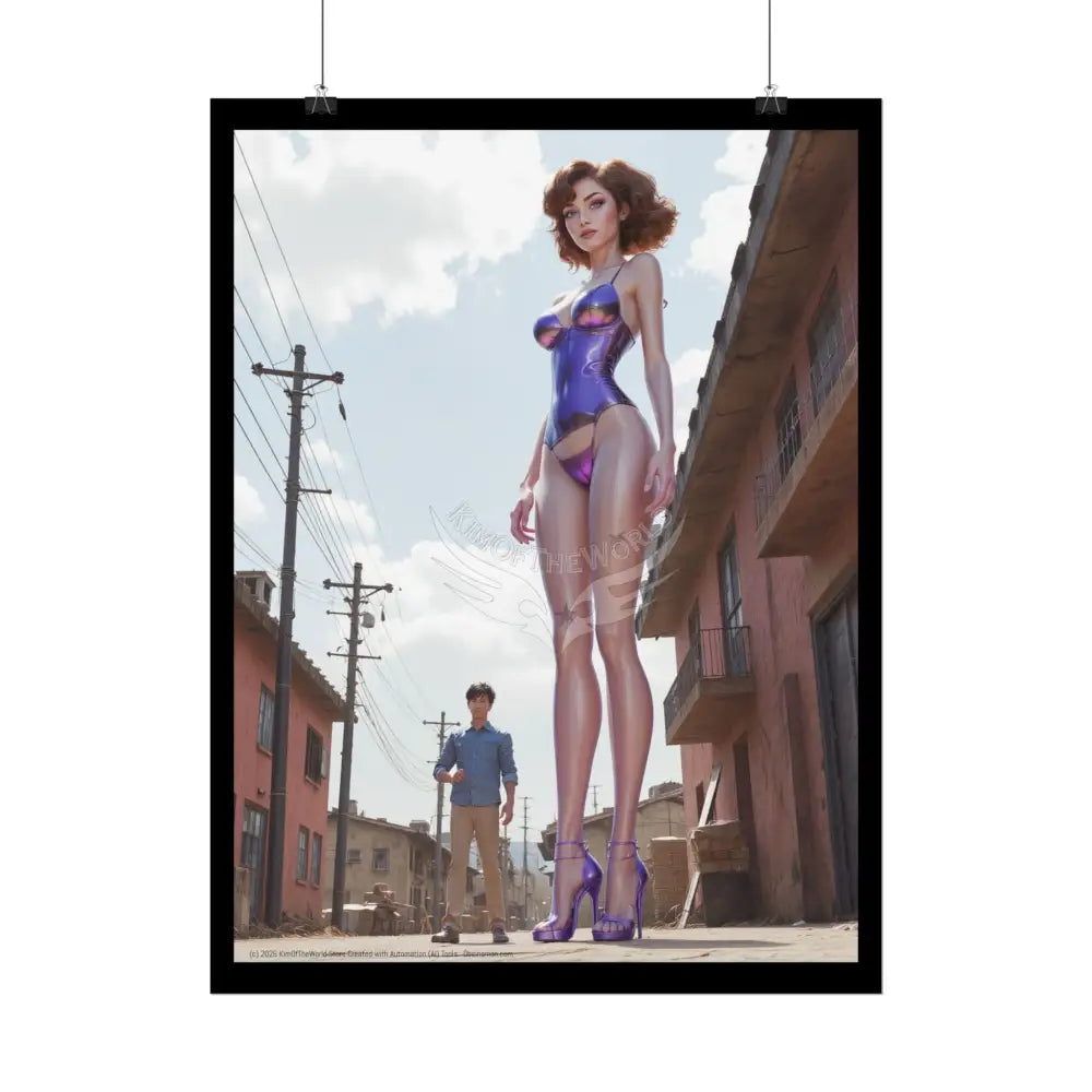 Tall Girlfriend Girl Lady Model Rolled Poster — Tall Girls Boudoir Art Poster