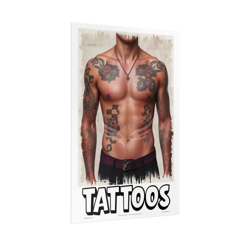 ’Tattoos’ Parlor Shop Sign Tattooed Person - Sexy Tattooed Rolled Poster Poster