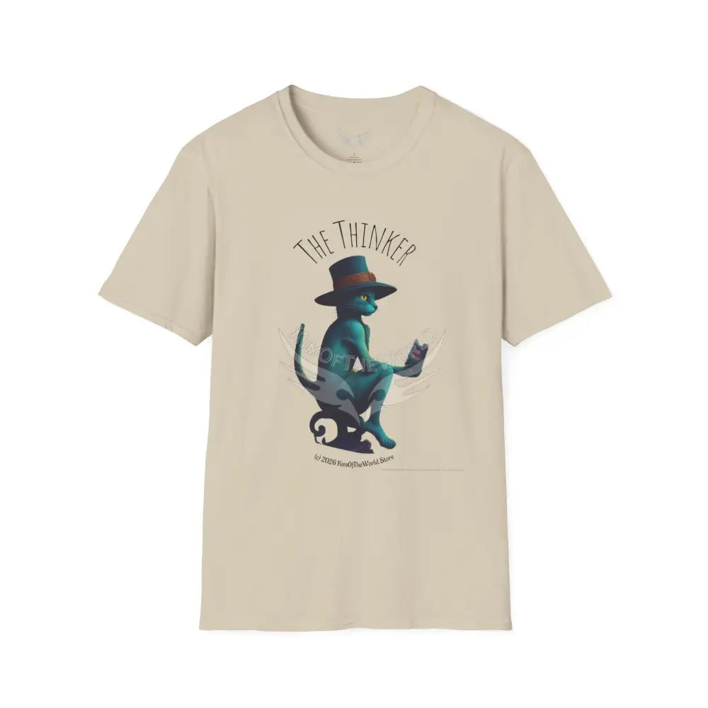Thinking Cat Tee - Softstyle T-Shirt Sand / S T-Shirt