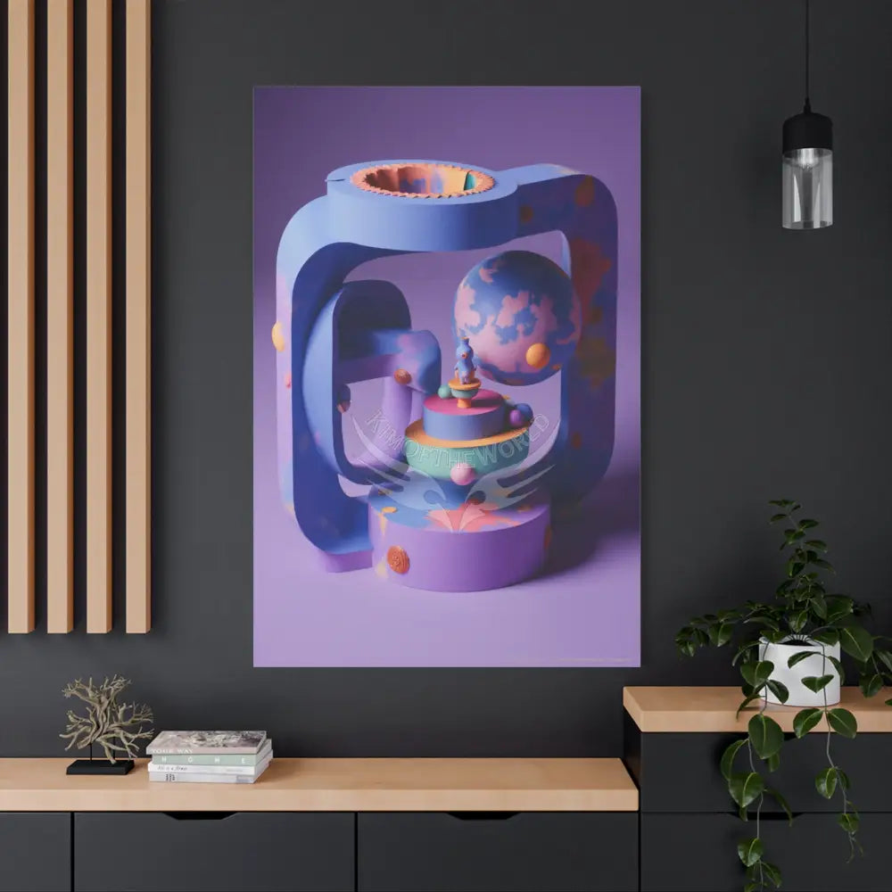 Trippy 3D Geometric Art Canvas — Matte Stretched Wall Art Canvas