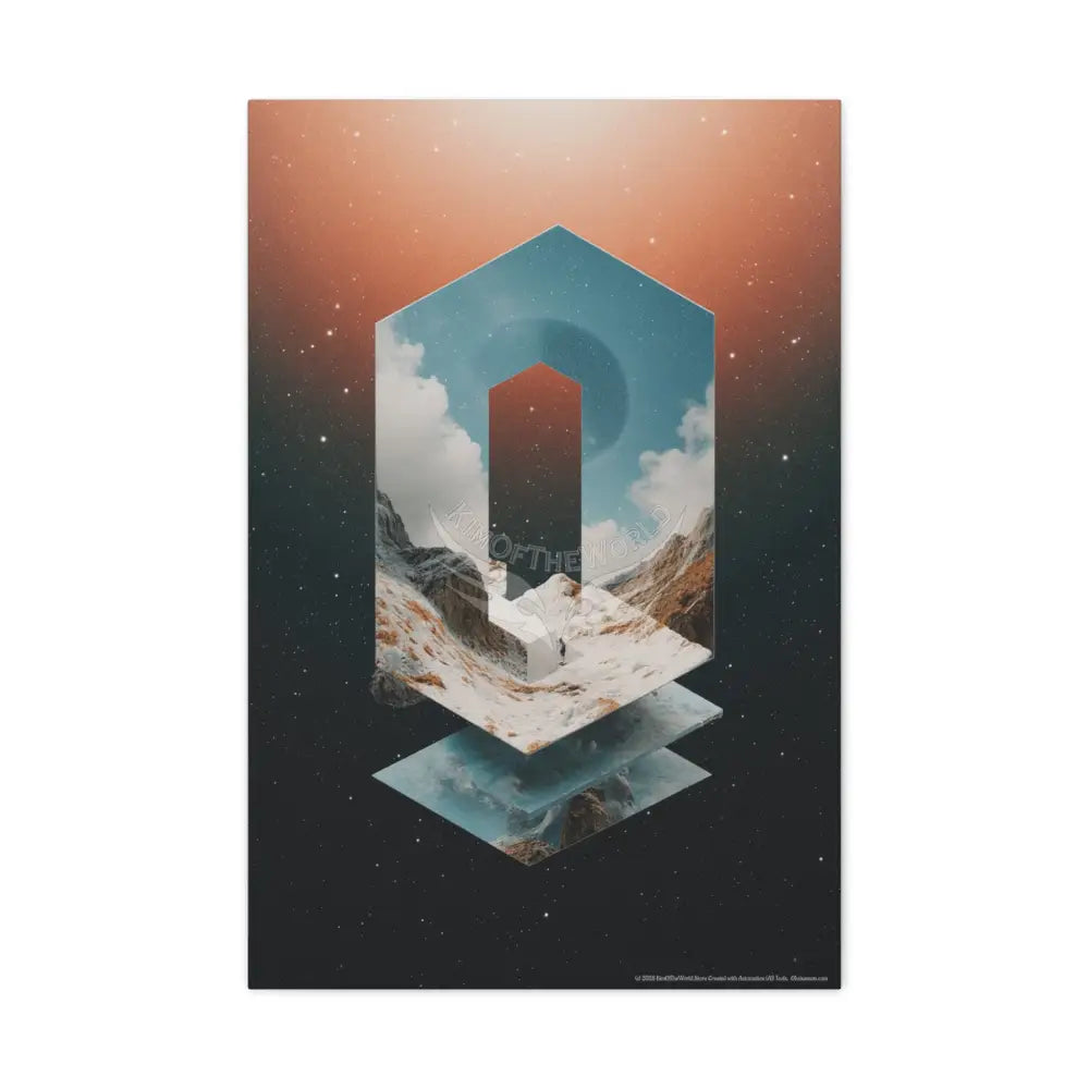 Trippy 3D Geometric Art Canvas — Matte Stretched Wall Art 20″ x 30″ (Vertical) / 1.25’’ Canvas