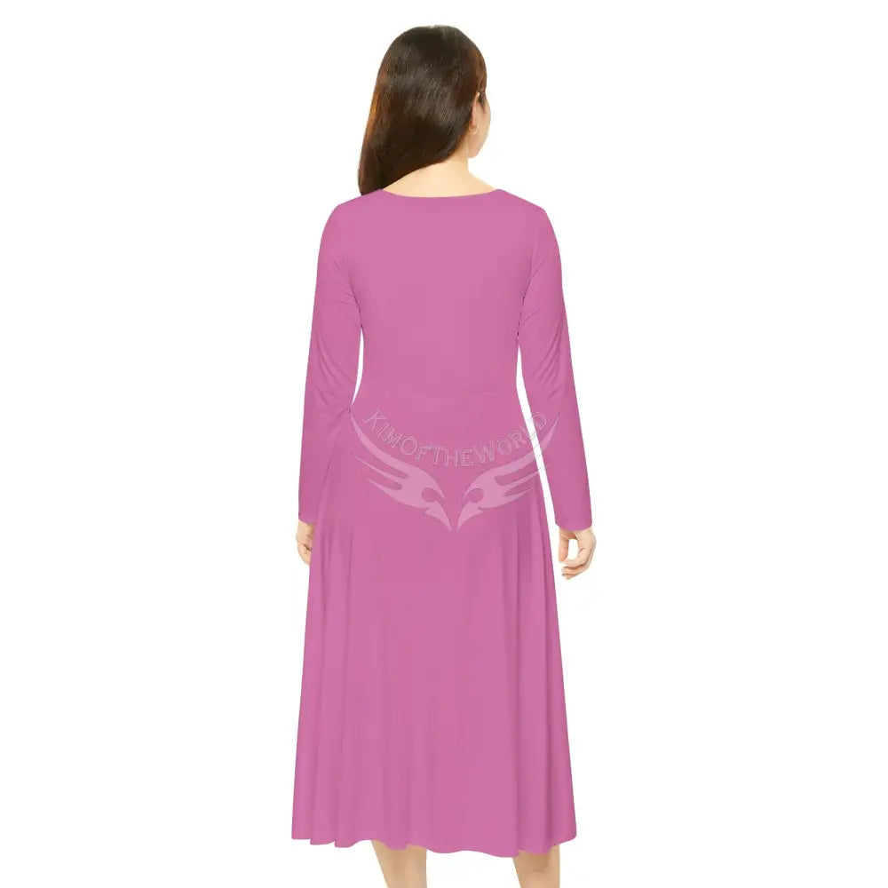 Trippy Cat Lady Cute Character Print Long Sleeve Dress All Over Prints