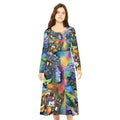 Trippy Character Print Long Sleeve 2 Pc Dress ’& Top Dance Dress L All Over Prints