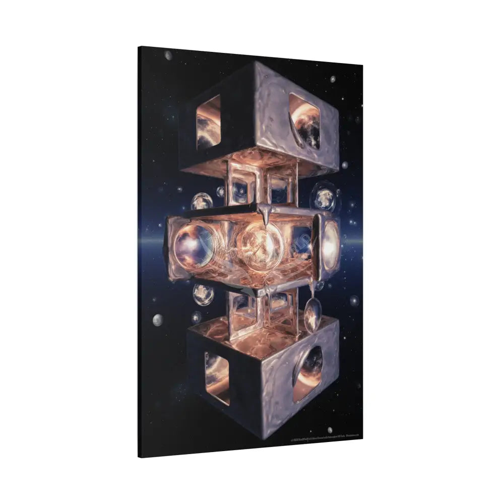 Trippy Drippy Moonlight Windows Matte Canvas Print — Stretched Canvas