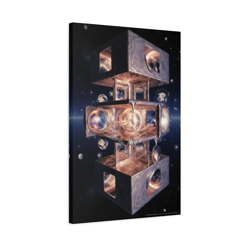 Trippy Drippy Moonlight Windows Matte Canvas Print — Stretched Canvas