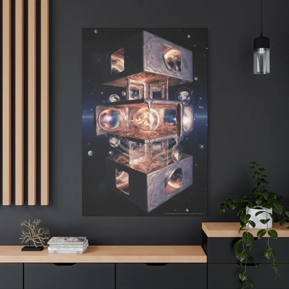 Trippy Drippy Moonlight Windows Matte Canvas Print — Stretched Canvas