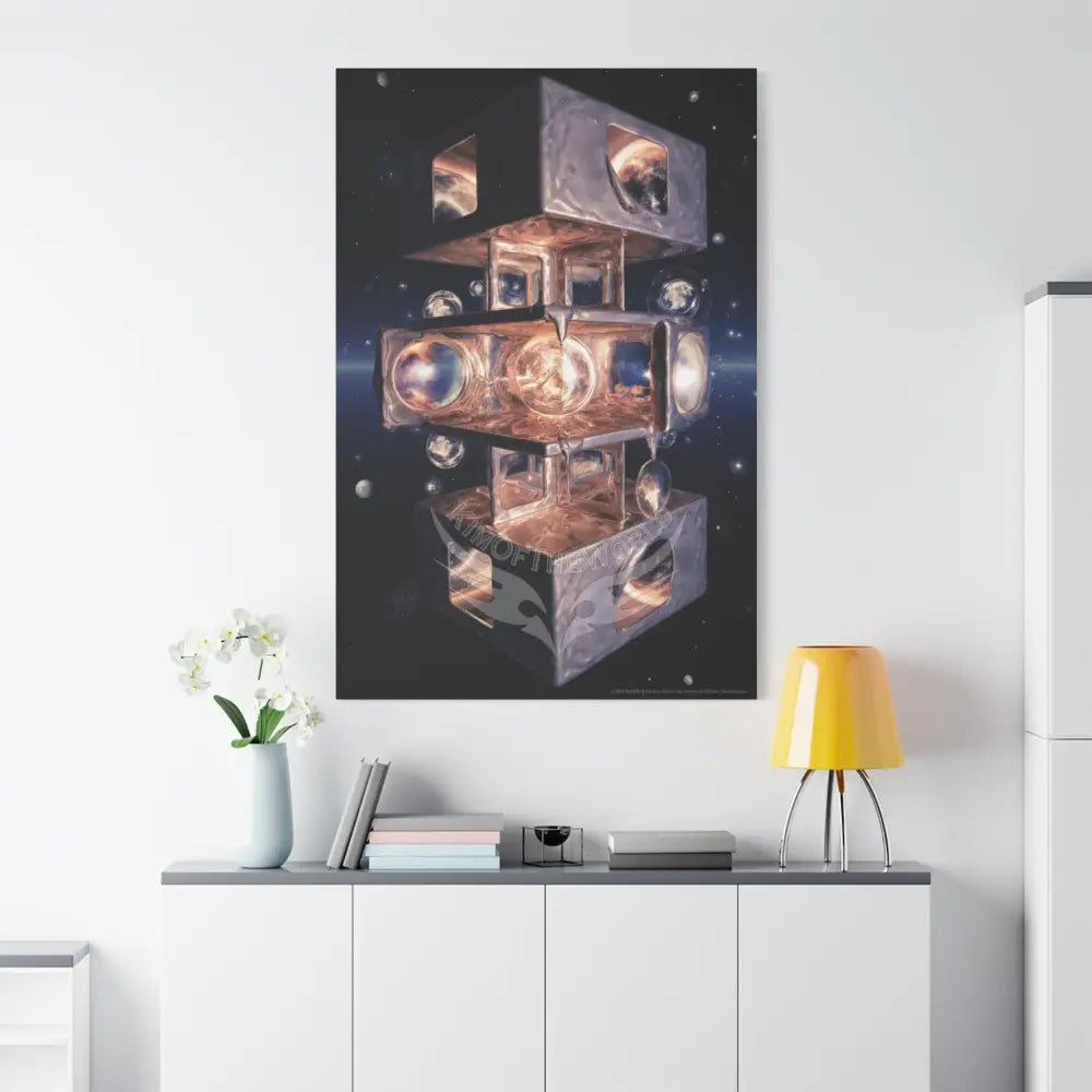 Trippy Drippy Moonlight Windows Matte Canvas Print — Stretched Canvas
