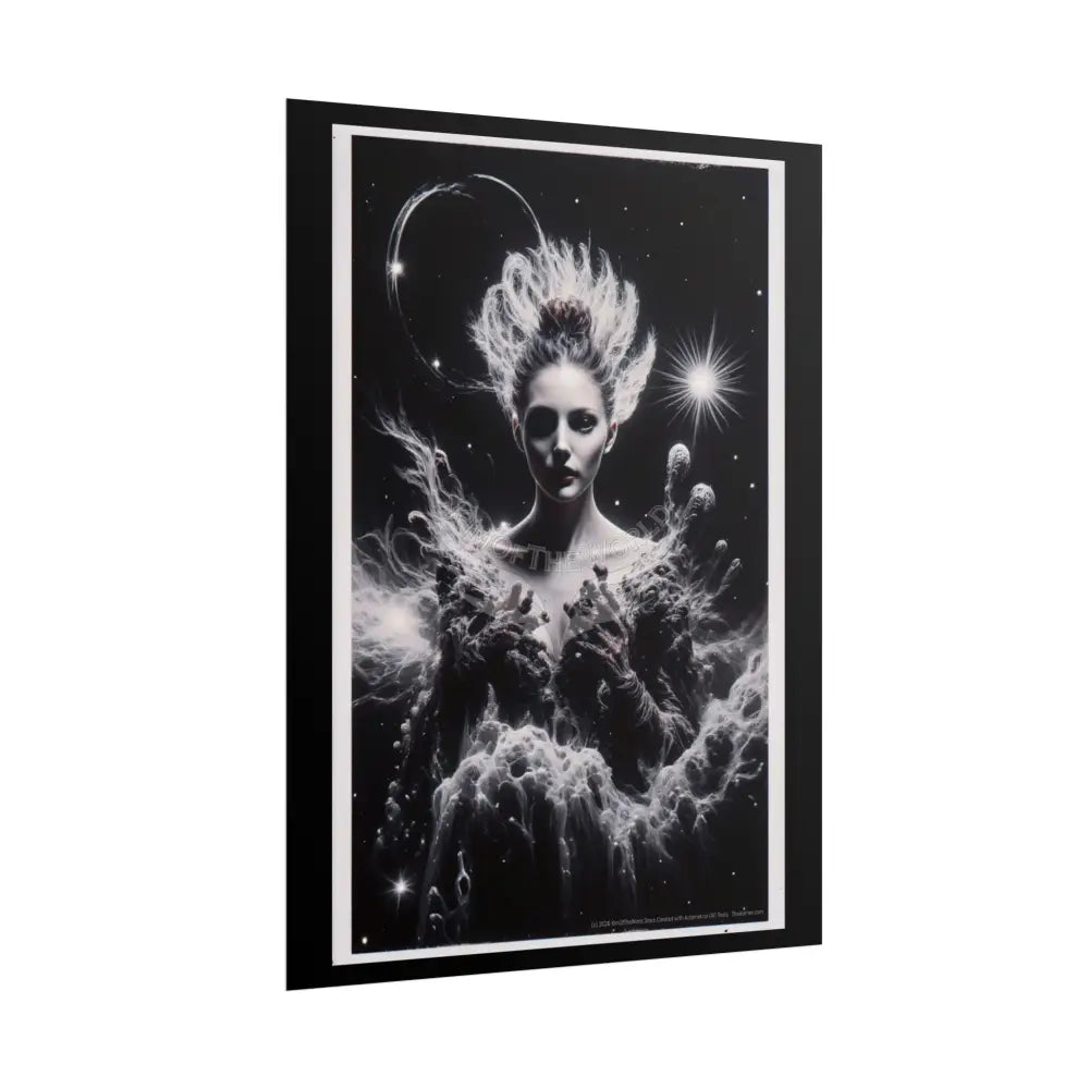 Trippy Elemental Cosmic Giant Mystical Girl Women Retro Art Poster — Rolled Poster Poster