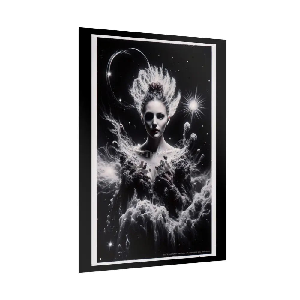 Trippy Elemental Cosmic Giant Mystical Girl Women Retro Art Poster — Rolled Poster Poster
