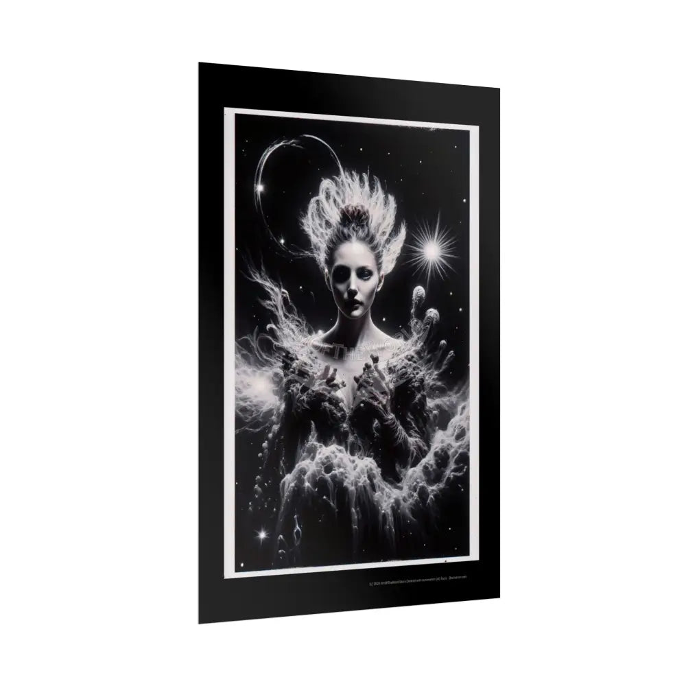 Trippy Elemental Cosmic Giant Mystical Girl Women Retro Art Poster — Rolled Poster Poster