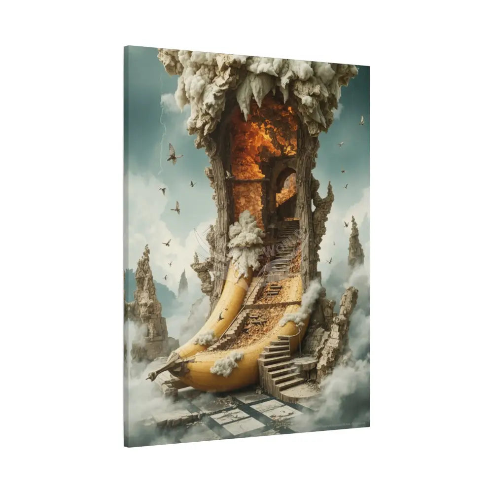Trippy Fire Banana Fantasy 3D Canvas — Weird Wonderland 3D Funky Art Canvas