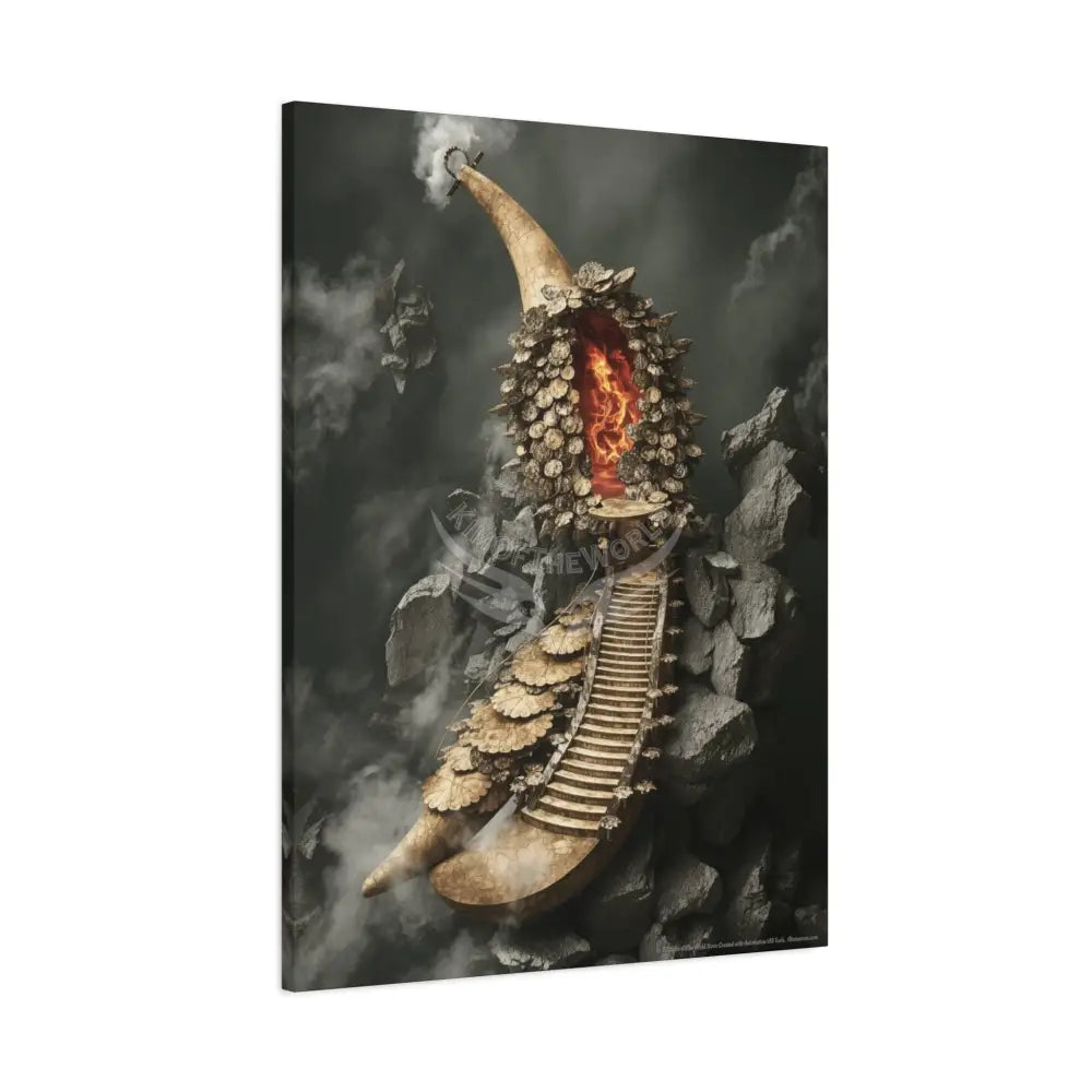 Trippy Fire Fantasy 3D Canvas — Weird Wonderland 3D Funky Art Canvas