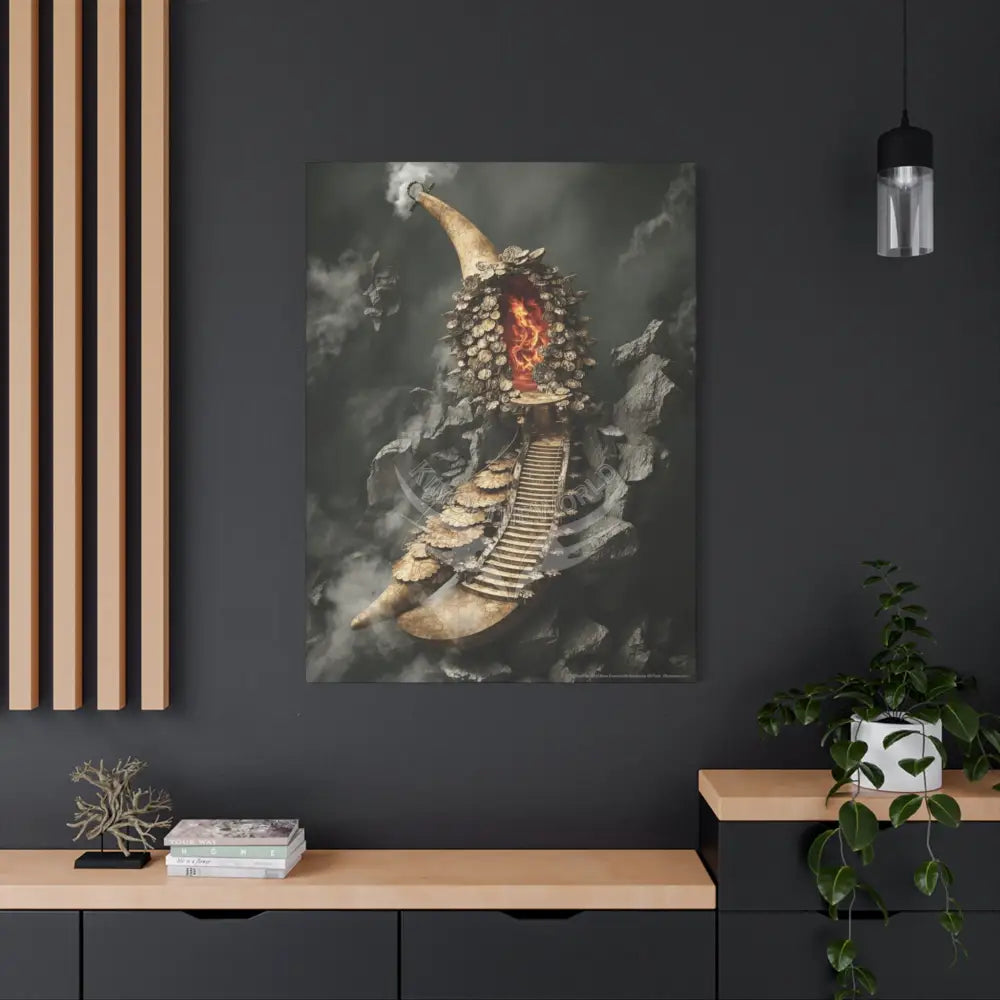 Trippy Fire Fantasy 3D Canvas — Weird Wonderland 3D Funky Art Canvas