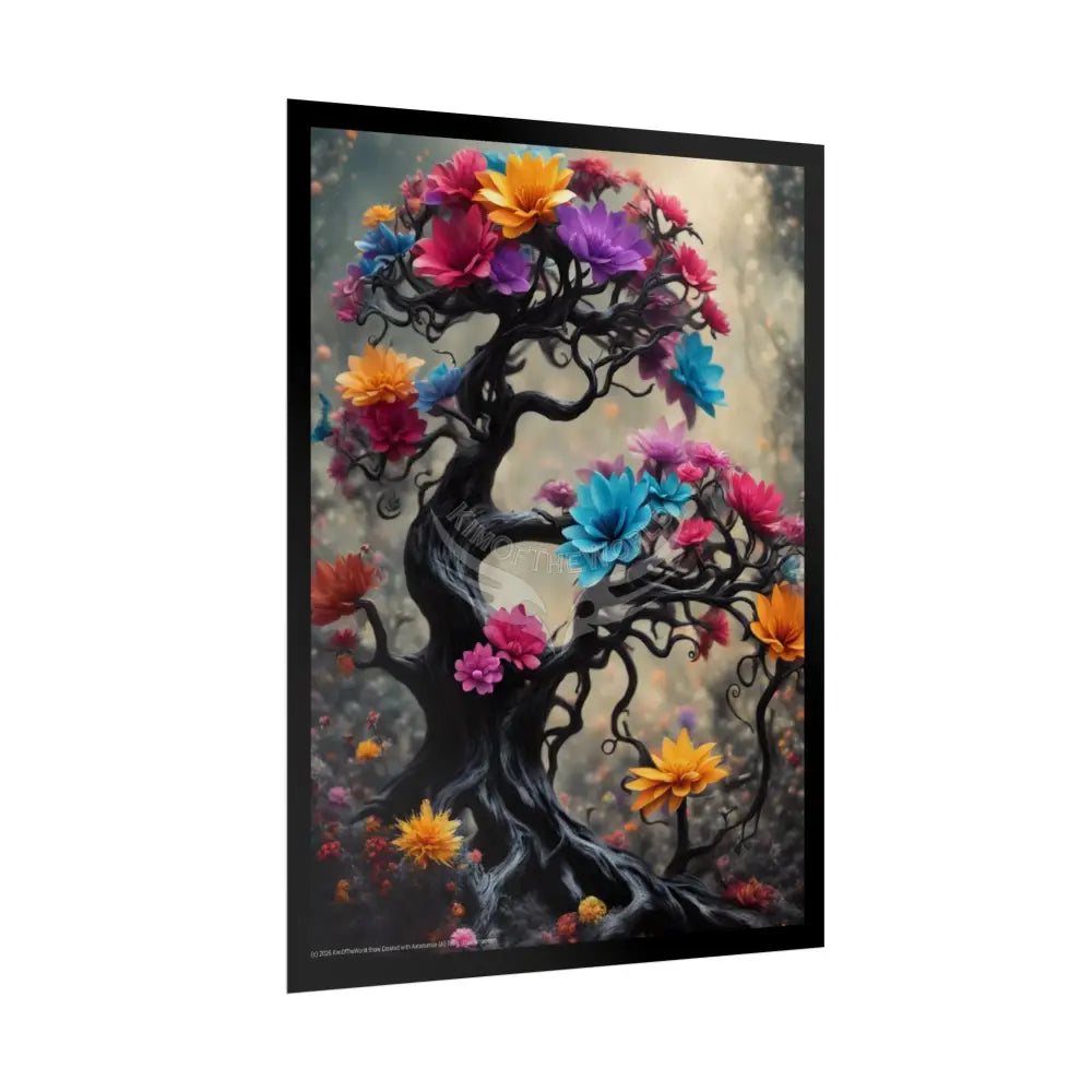 Trippy Floral Gothic Tree - Rolled Poster Poster
