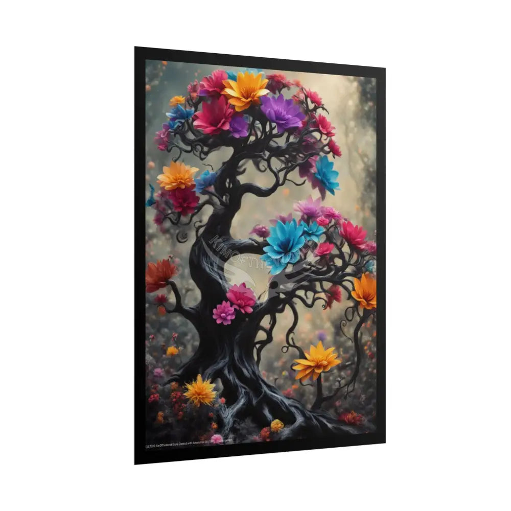 Trippy Floral Gothic Tree - Rolled Poster Poster
