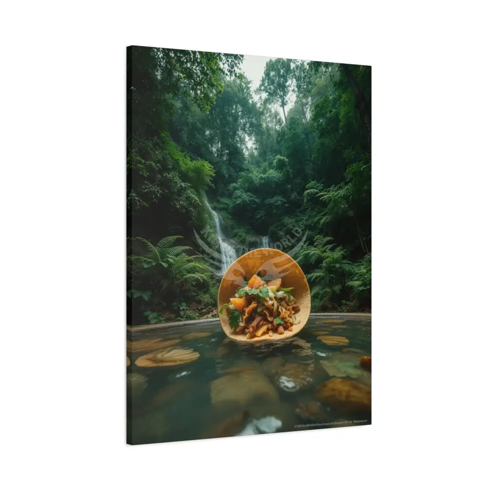Trippy Food Fantasy Giant Taco Kitchen Canvas — Weird Wonderland 3D Funky Art Canvas