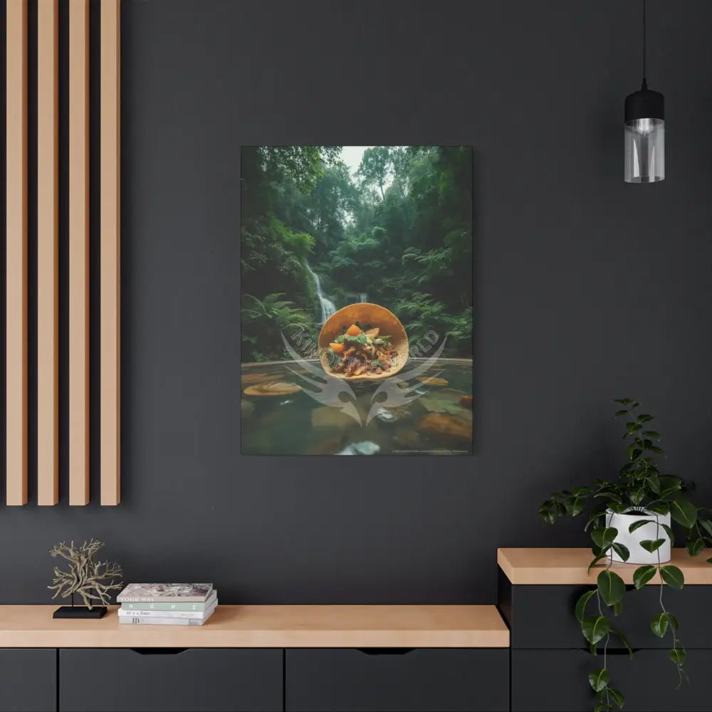 Trippy Food Fantasy Giant Taco Kitchen Canvas — Weird Wonderland 3D Funky Art Canvas