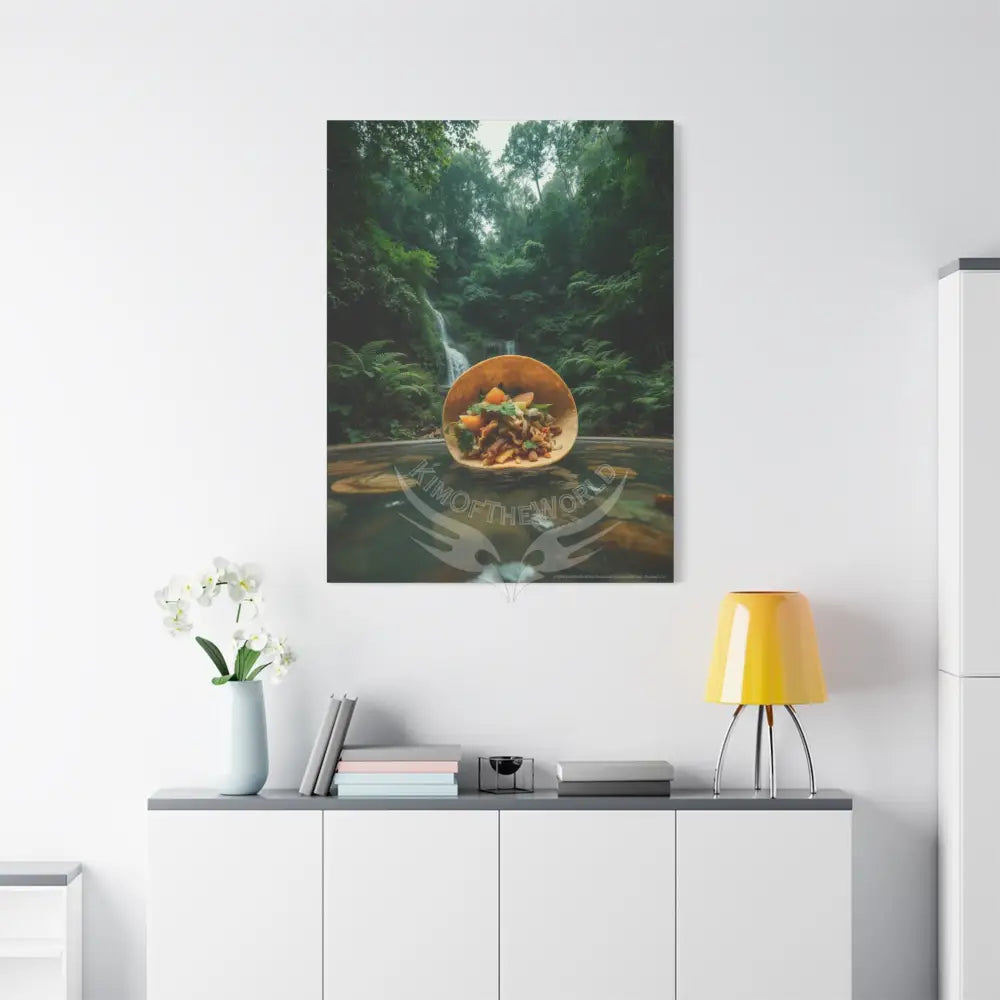 Trippy Food Fantasy Giant Taco Kitchen Canvas — Weird Wonderland 3D Funky Art Canvas